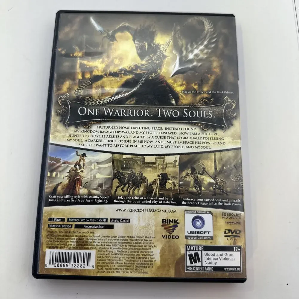 PRINCE oF PERSIA The TWO THRONES Sony PlayStation 2 ps2 Game Complete VGC